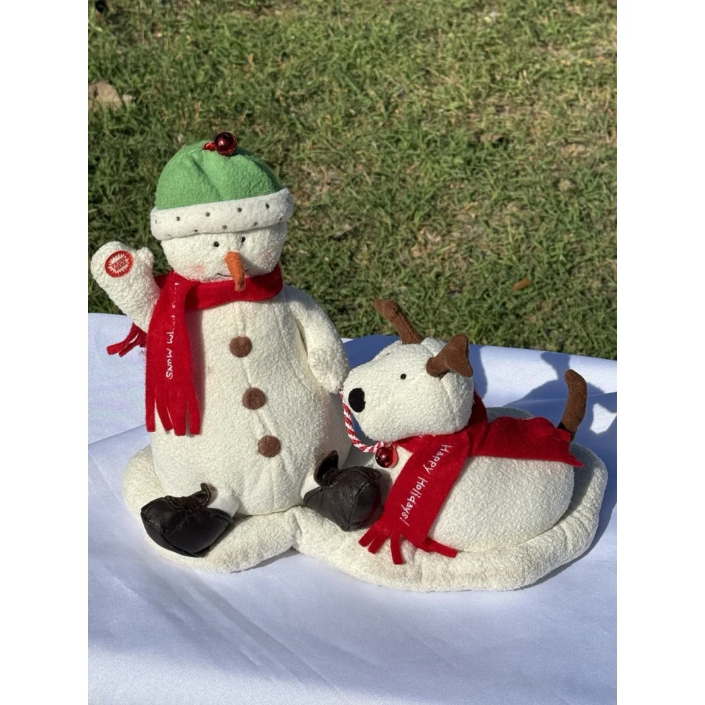 Hallmark Jingle Pals 2004 Snowman & Reindeer Dog Musical Plush Animated Works!